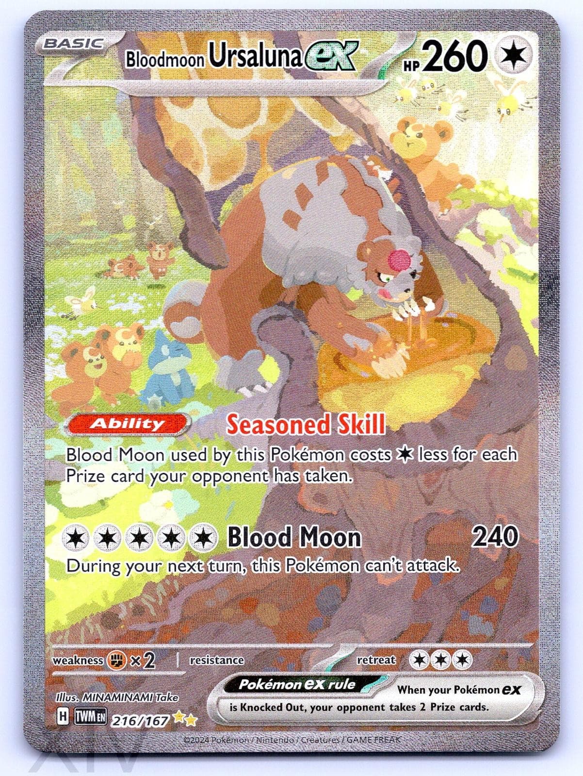 Bloodmoon Ursaluna ex 216/167 Pokemon Twilight Masquerade Special Illustration