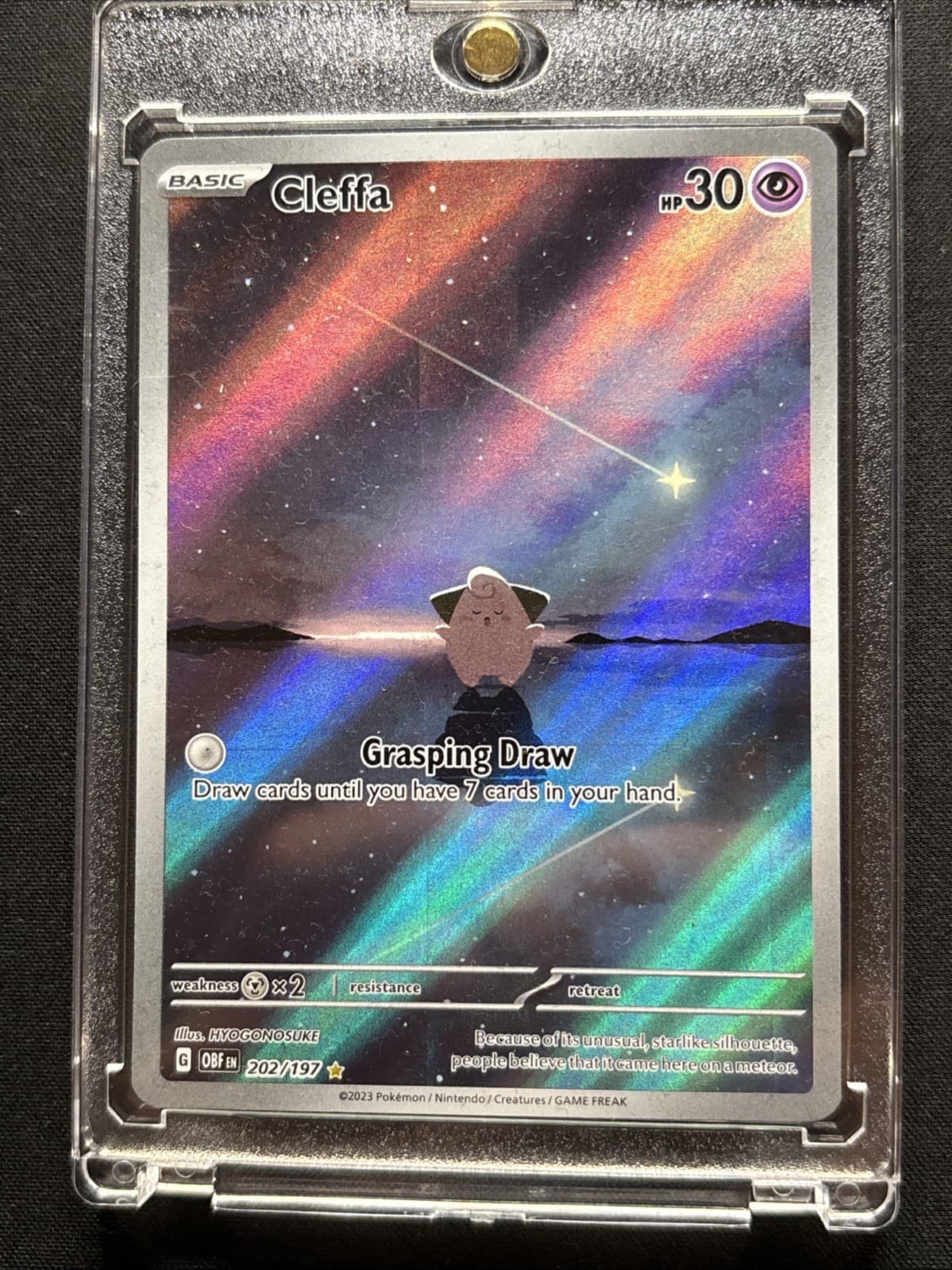 Pokemon Co. Cleffa 202/197 SV03 Obsidian Flames IR Holo Full Art Eng 2023