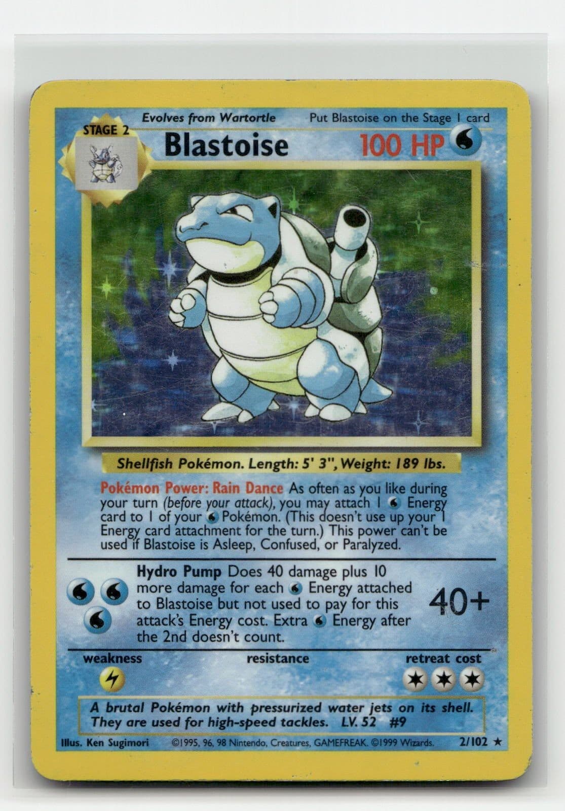 Blastoise 002/102 Base Set Holofoil Pokemon