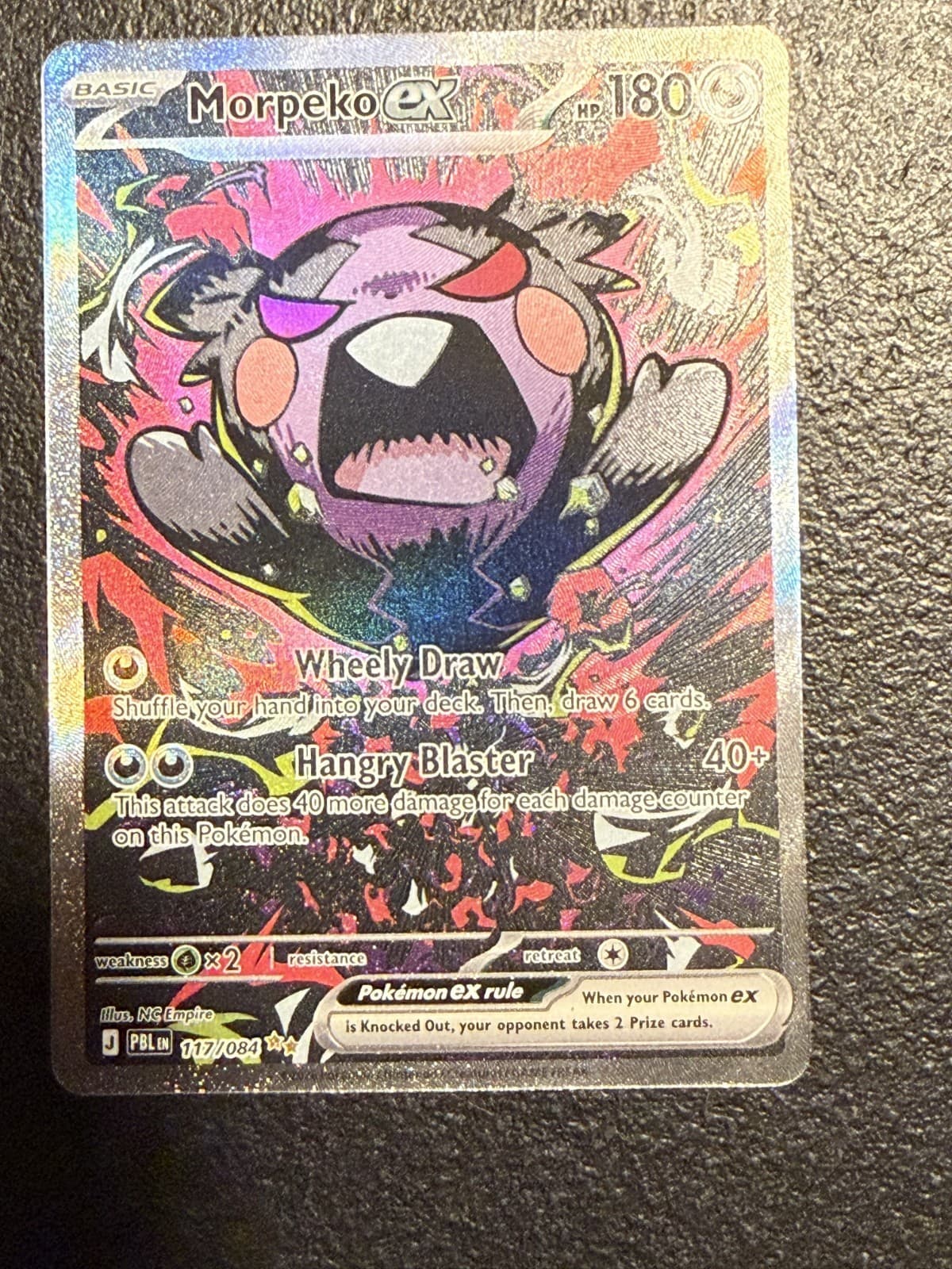 Morpeko ex 117/084 Me05: Pitch Black Holo SIR *Mint*