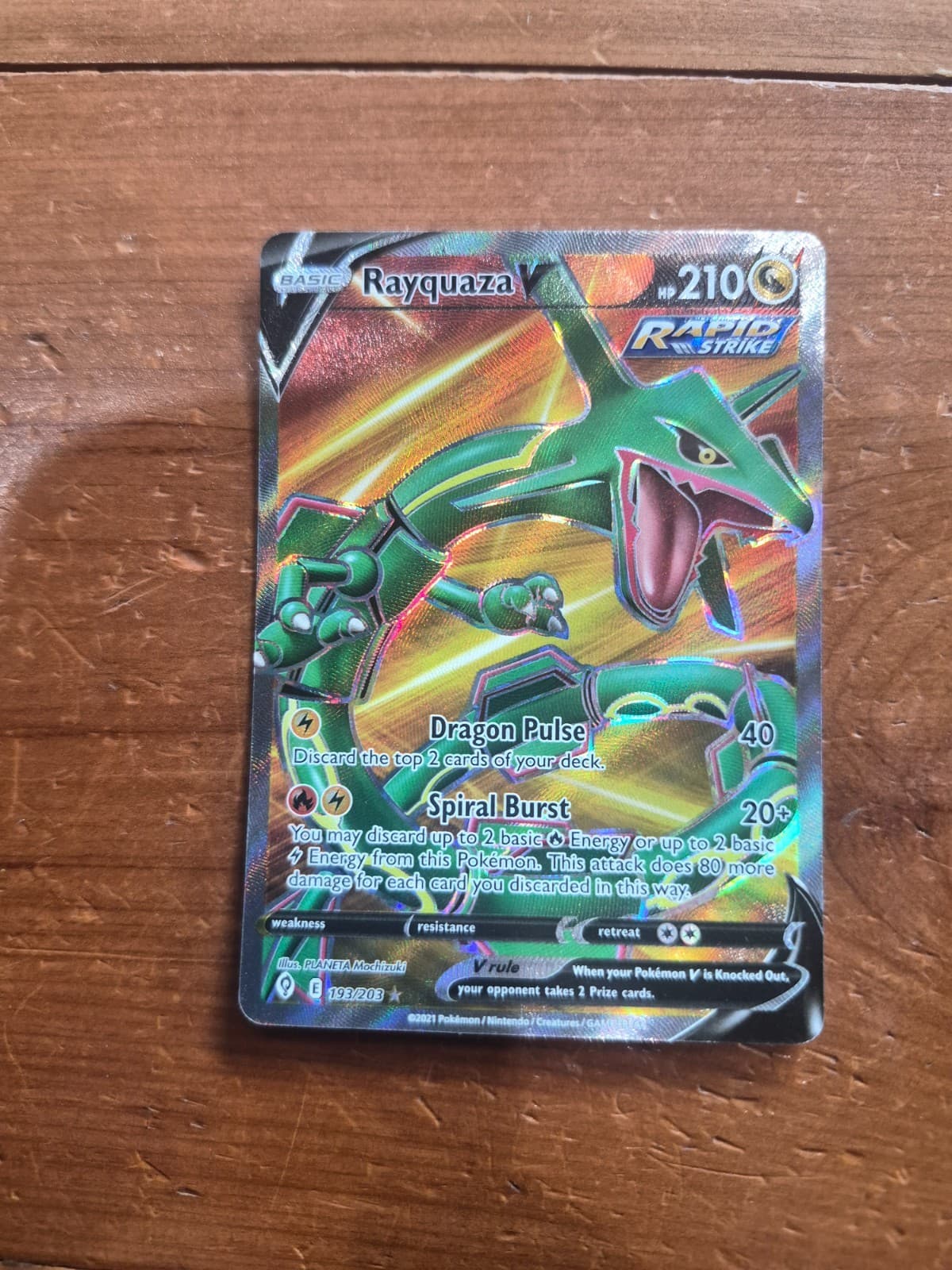 2021 Pokémon SWSH07 Evolving Skies Rayquaza V 193/203 Full Art !! 🔥🔥