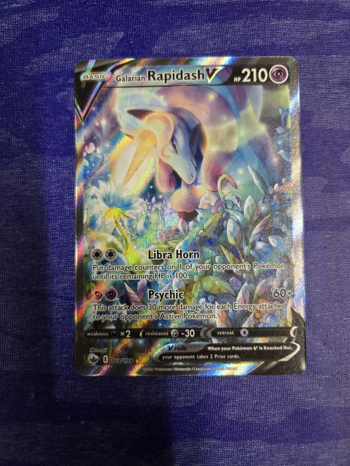 Galarian Rapidash V (Alternate Full Art) 168/198 Swsh06: Sword & Shield -...