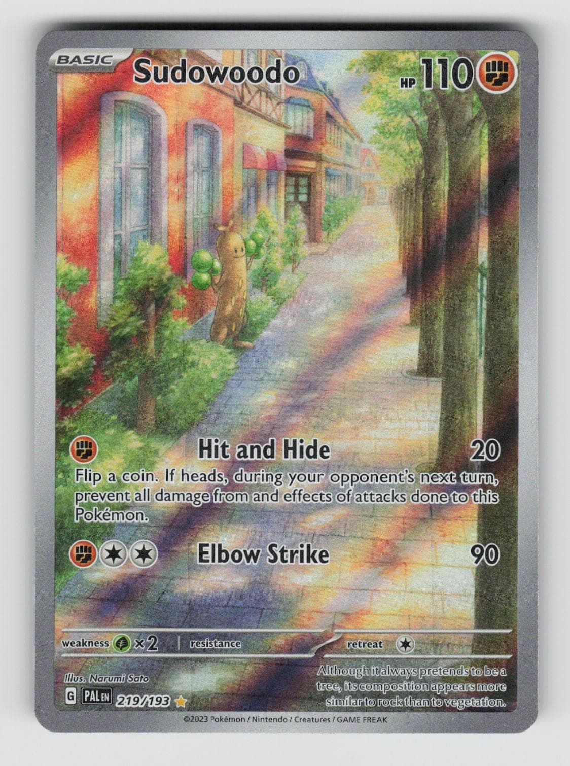 Sudowoodo 219/193 Illustration Rare Paldea Evolved Pokemon Holo Near Mint
