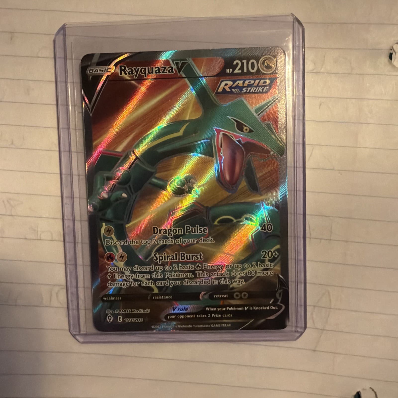 Rayquaza V (Full Art) 193/203 SWSH07: Evolving Skies Holo