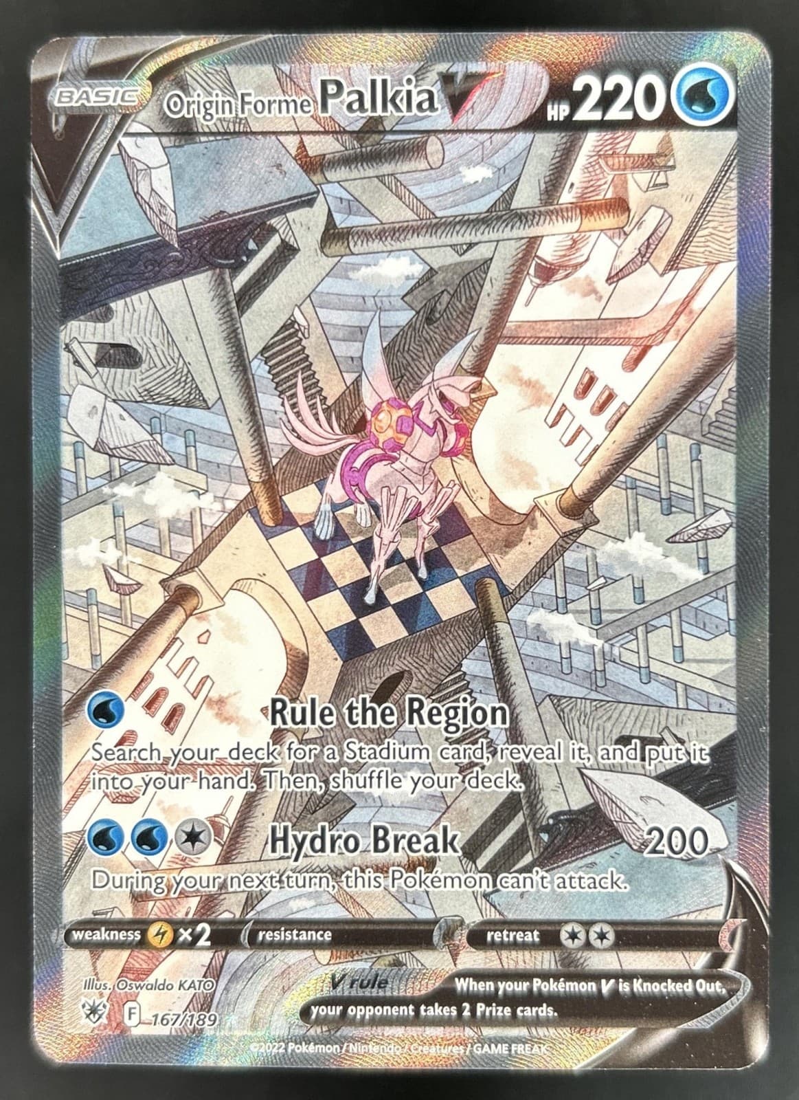 2022 Pokemon SWSH Astral Radiance Origin Forme Palkia V Ultra Rare #167/189