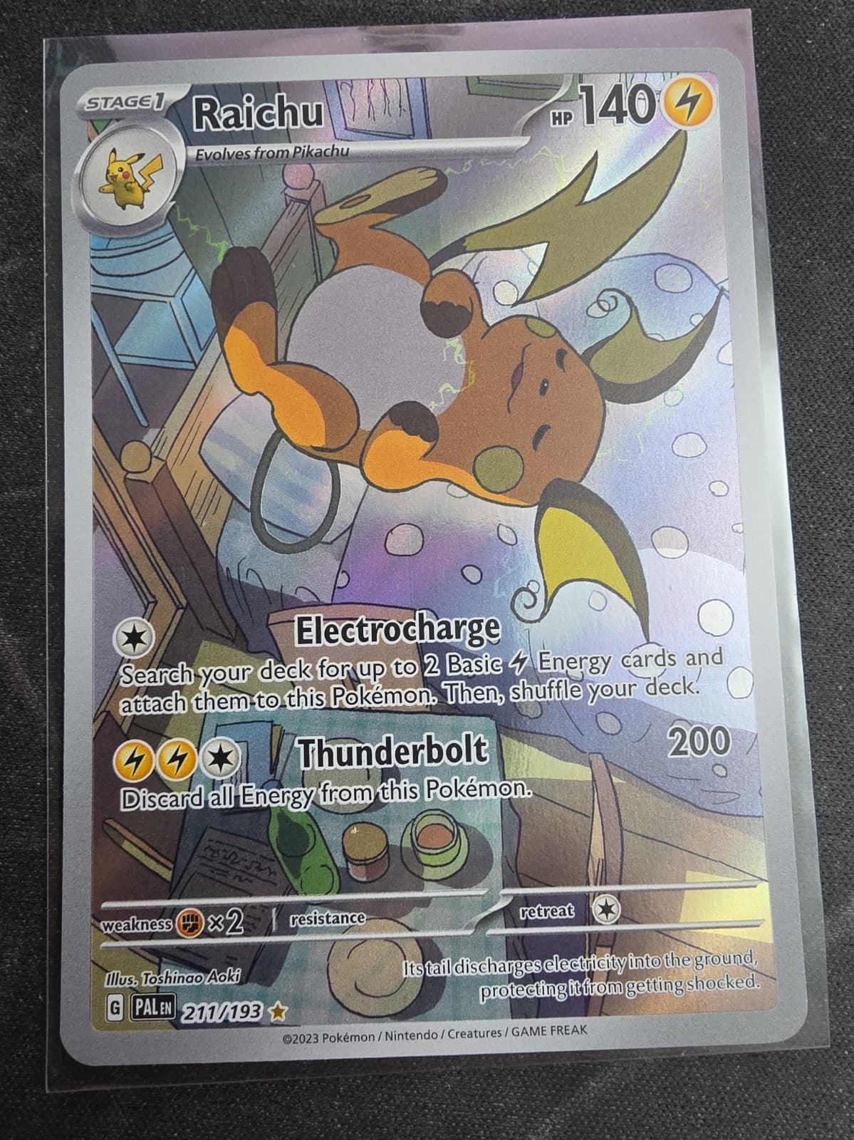 Raichu 211/193 Illustration Rare SV02 Paldea Evolved NM Excellent Centering