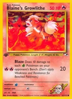Blaine's Growlithe Gym Heroes 62