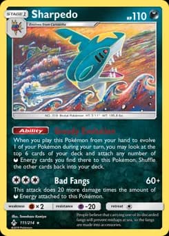 Sharpedo Unbroken Bonds 111