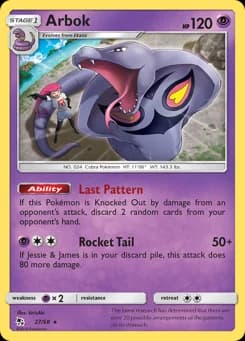 Arbok Hidden Fates 27