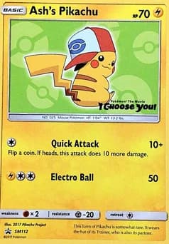 Ash's Pikachu SM Black Star Promos SM112