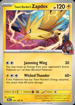 Team Rocket's Zapdos Destined Rivals 70