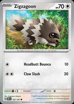 Zigzagoon Obsidian Flames 167