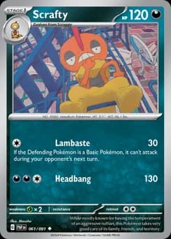 Scrafty Paldean Fates 61