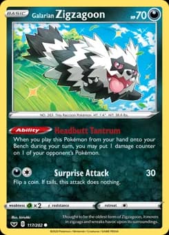 Galarian Zigzagoon Sword & Shield 117