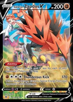 Galarian Zapdos V Astral Radiance Trainer Gallery TG19