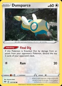 Dunsparce Darkness Ablaze 137