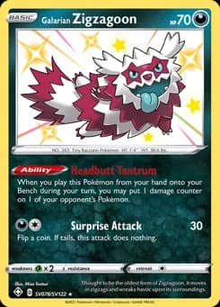 Galarian Zigzagoon Shining Fates Shiny Vault SV078
