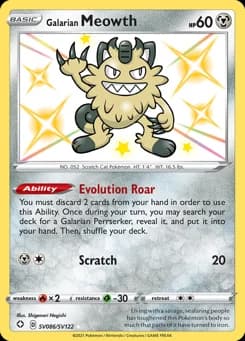 Galarian Meowth Shining Fates Shiny Vault SV086