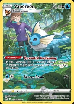 Vaporeon Brilliant Stars Trainer Gallery TG02