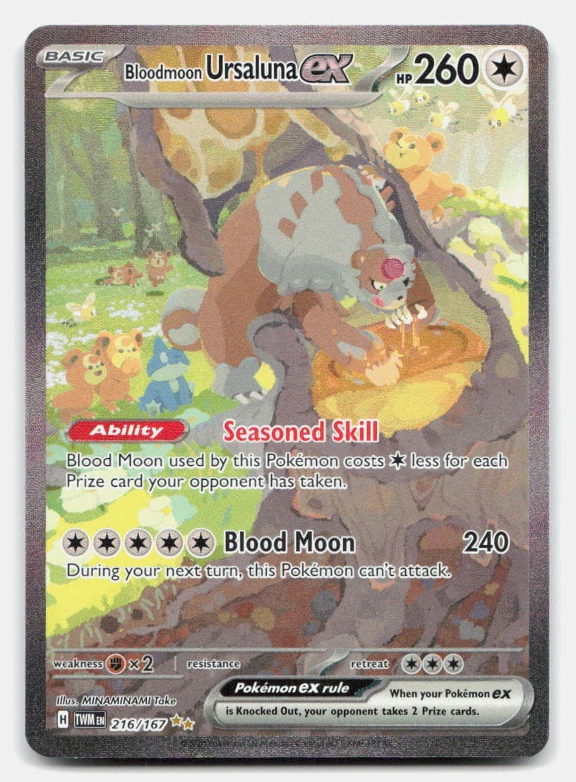 Bloodmoon Ursaluna ex 216/167 Twilight Masquerade Pokemon Holo NM
